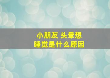 小朋友 头晕想睡觉是什么原因